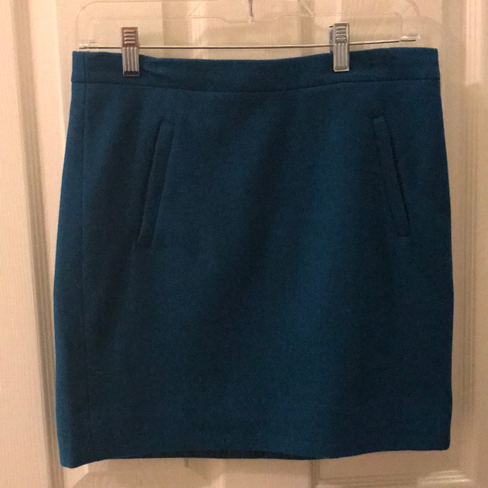 Peacock Blue Wool Skirt